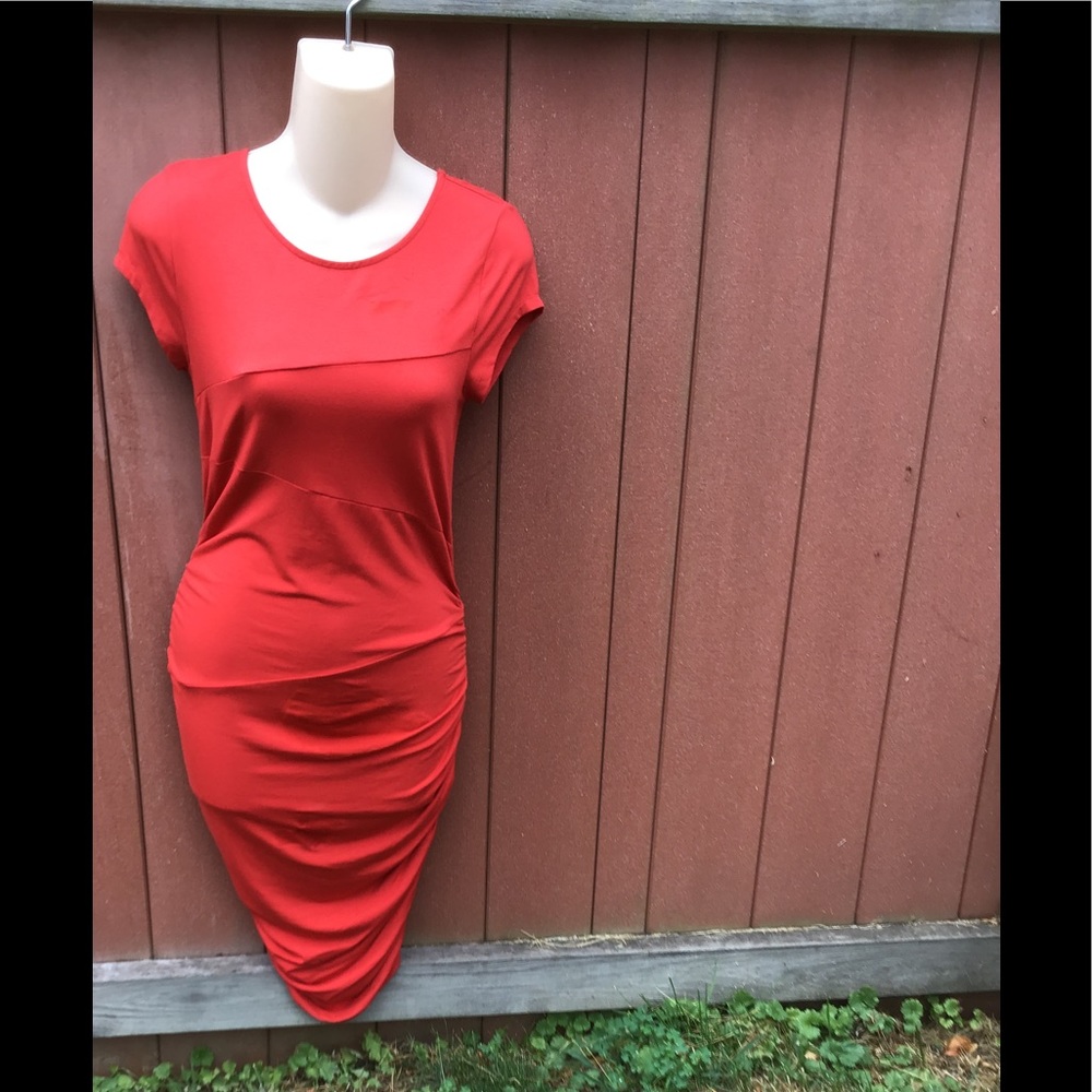 'Ruched' Body Con Midi Dress, XS